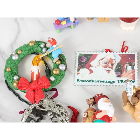 Hallmark Tree Christmas Ornament Lot x30 Figurine Holiday Decor Resin Pewter - Picture 13 of 16